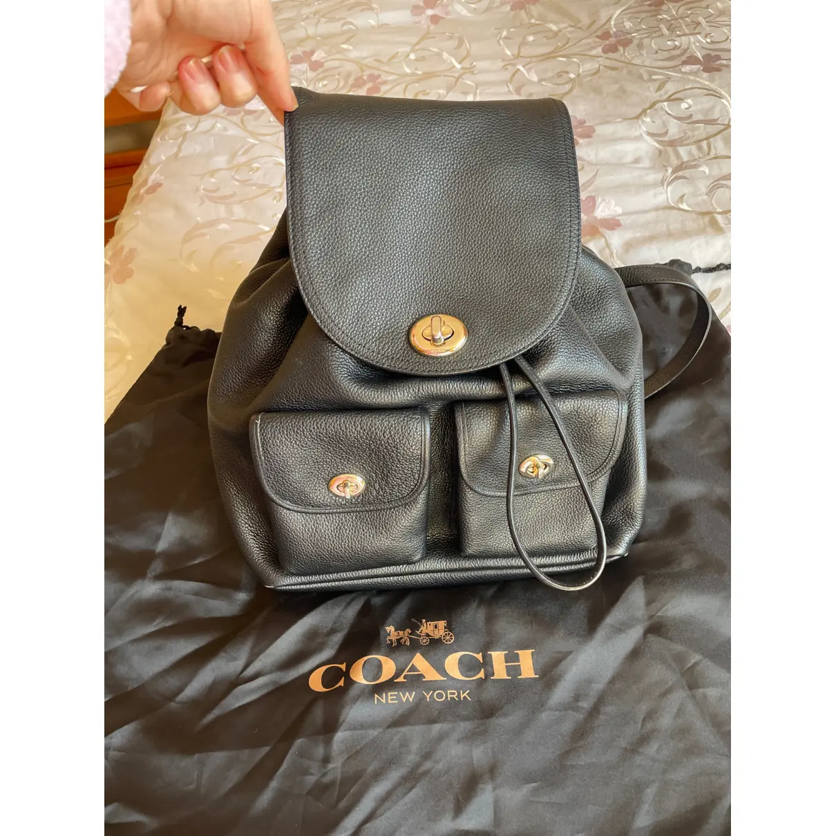 Leather backpack Coach