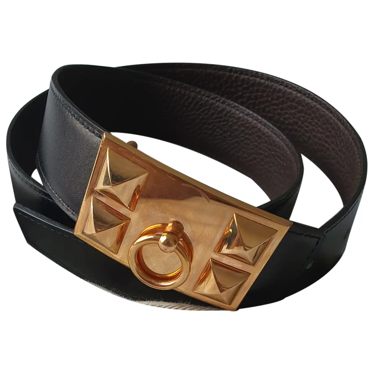 Collier de chien leather belt Hermès