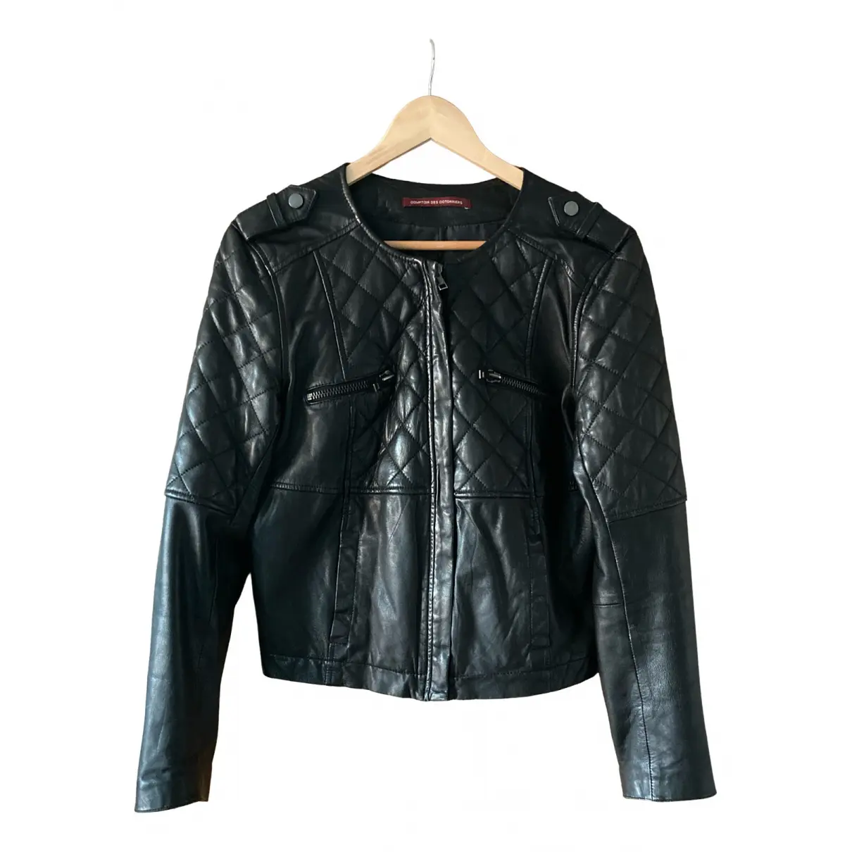 Leather biker jacket Comptoir Des Cotonniers