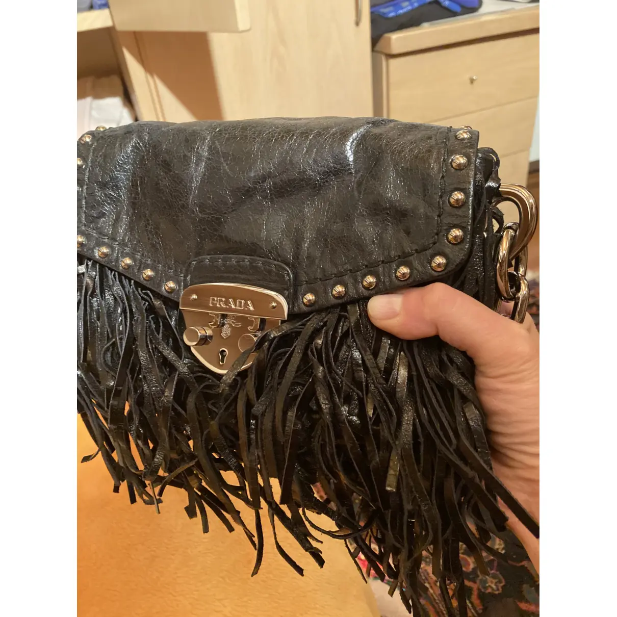 Corsaire leather handbag Prada