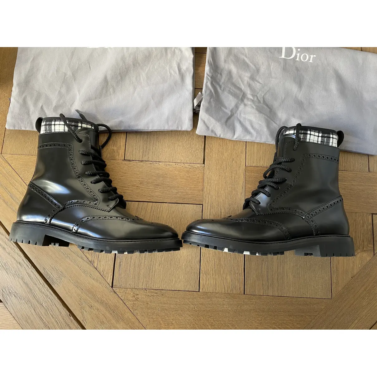 D-Order leather lace up boots Dior