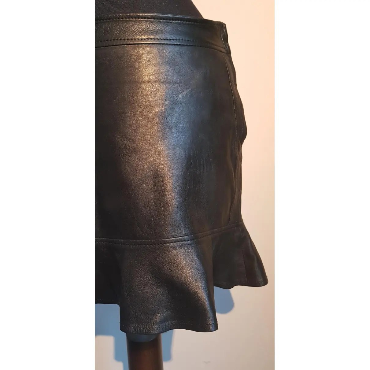 Leather mini skirt Diesel Black Gold