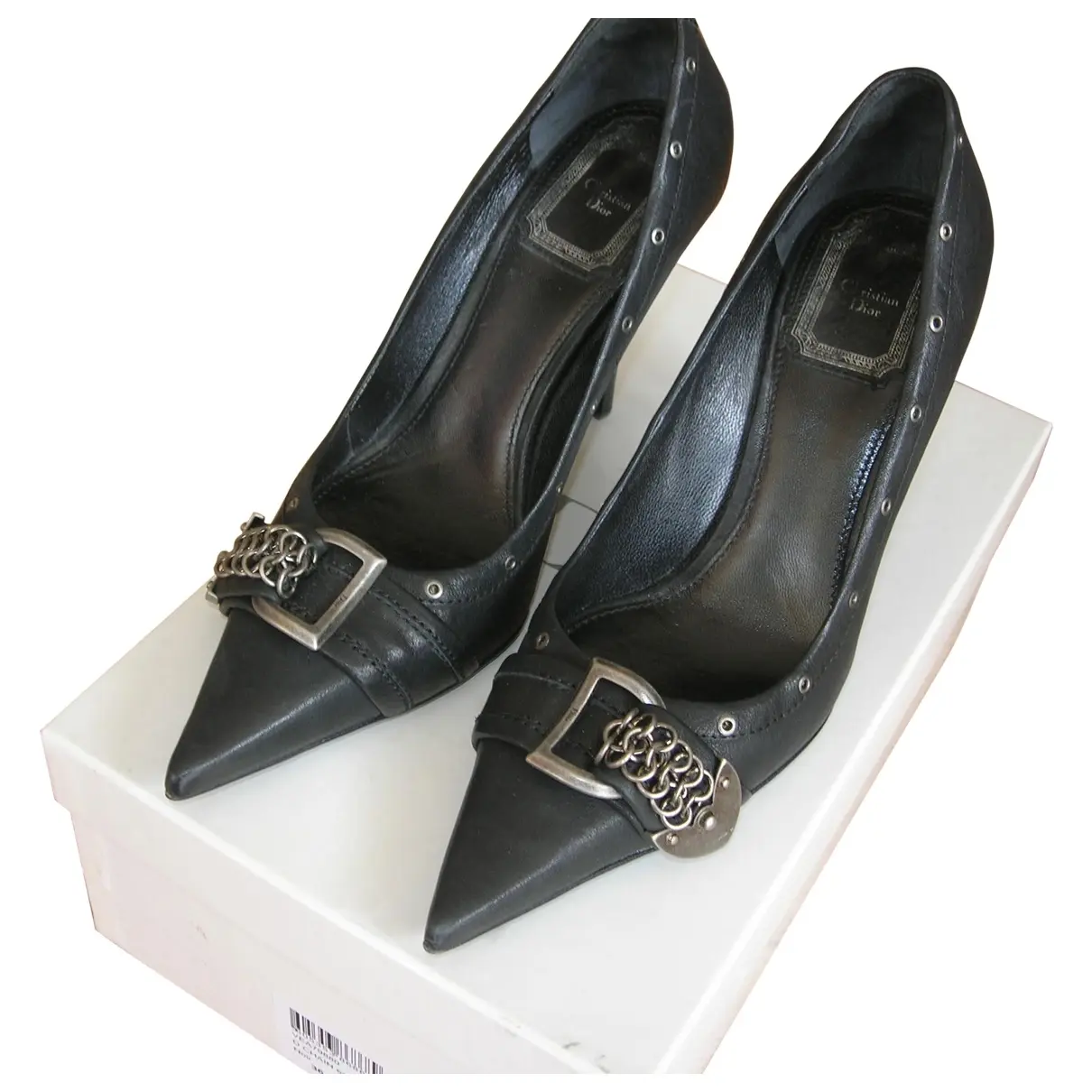 Black Leather Heels Dior