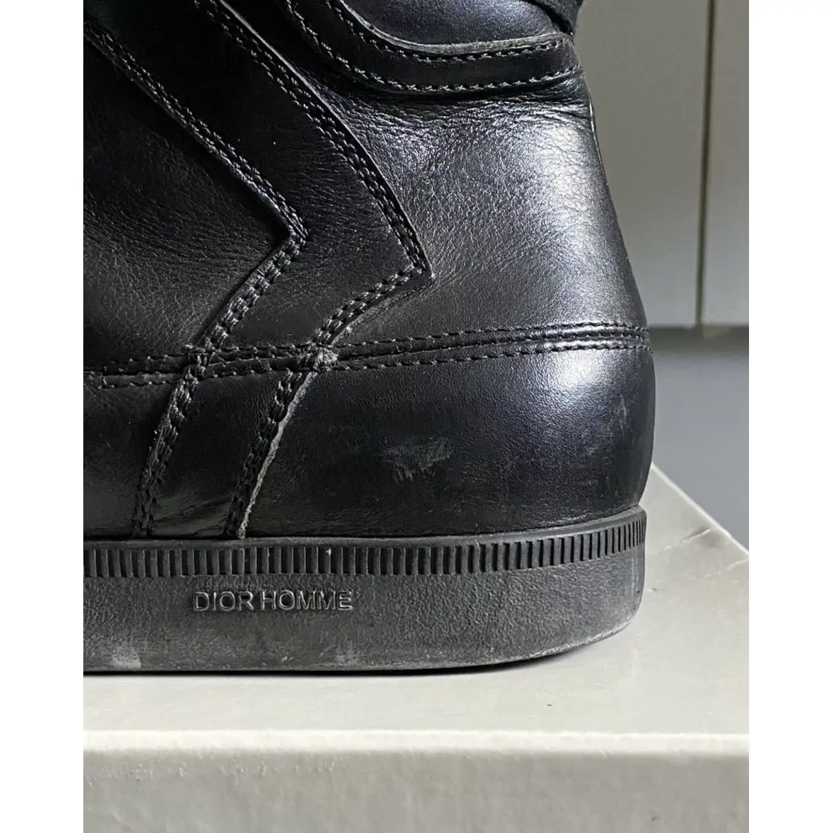 Leather high trainers Dior Homme