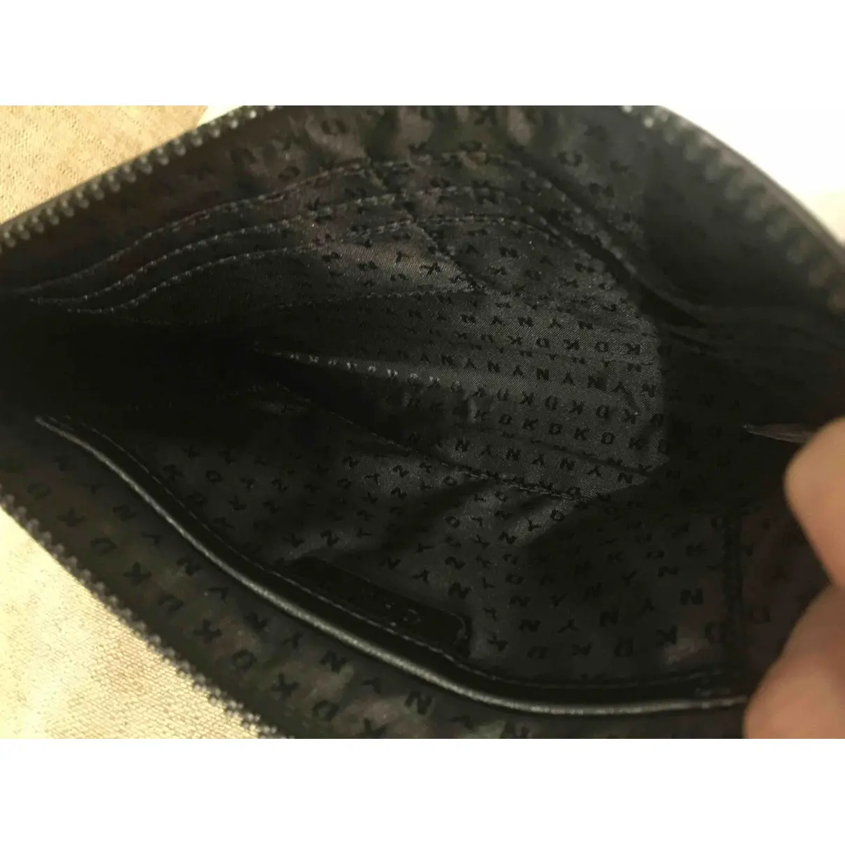 Leather clutch bag Dkny
