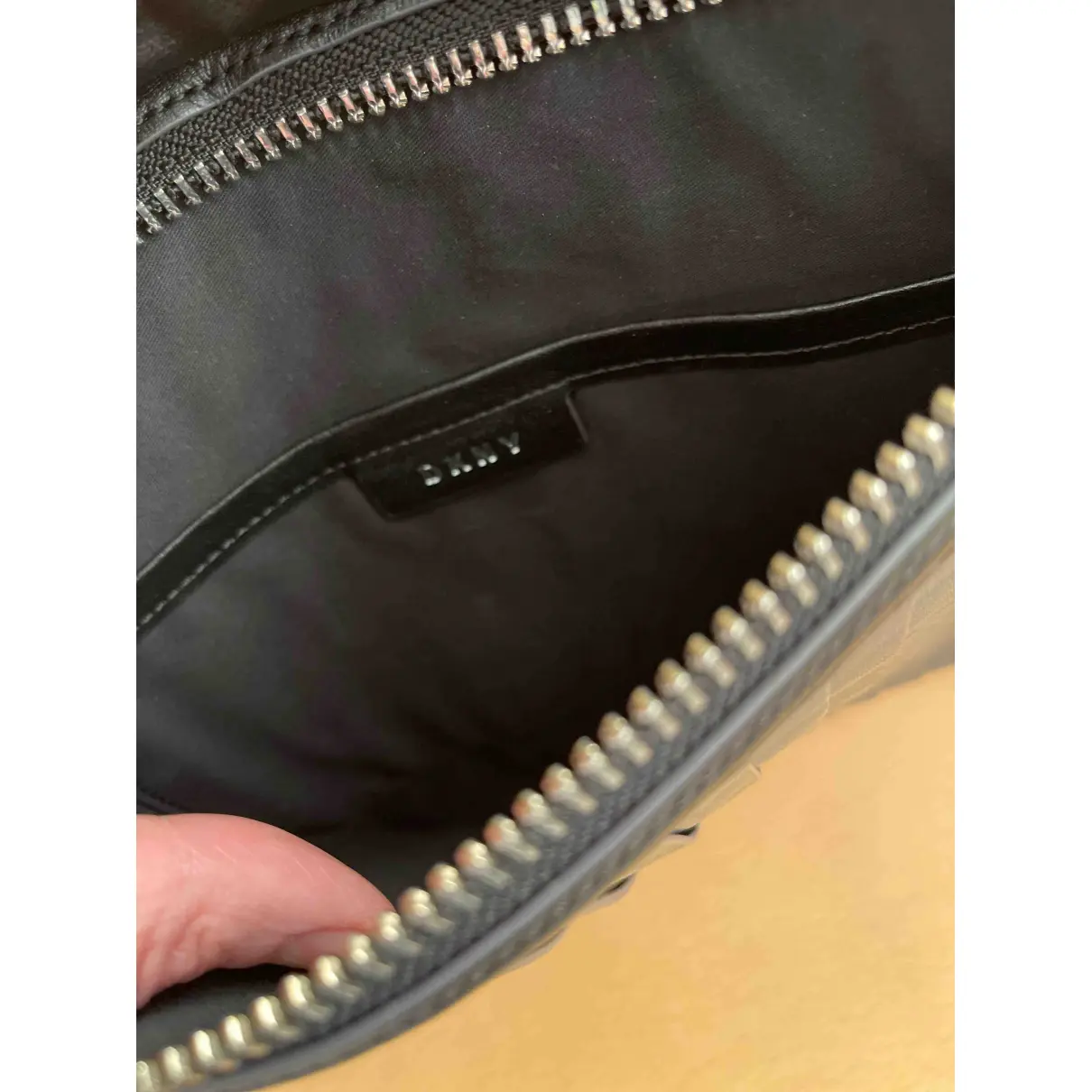 Leather clutch bag Dkny