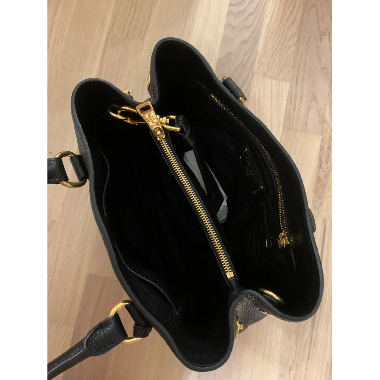 Double leather handbag Prada