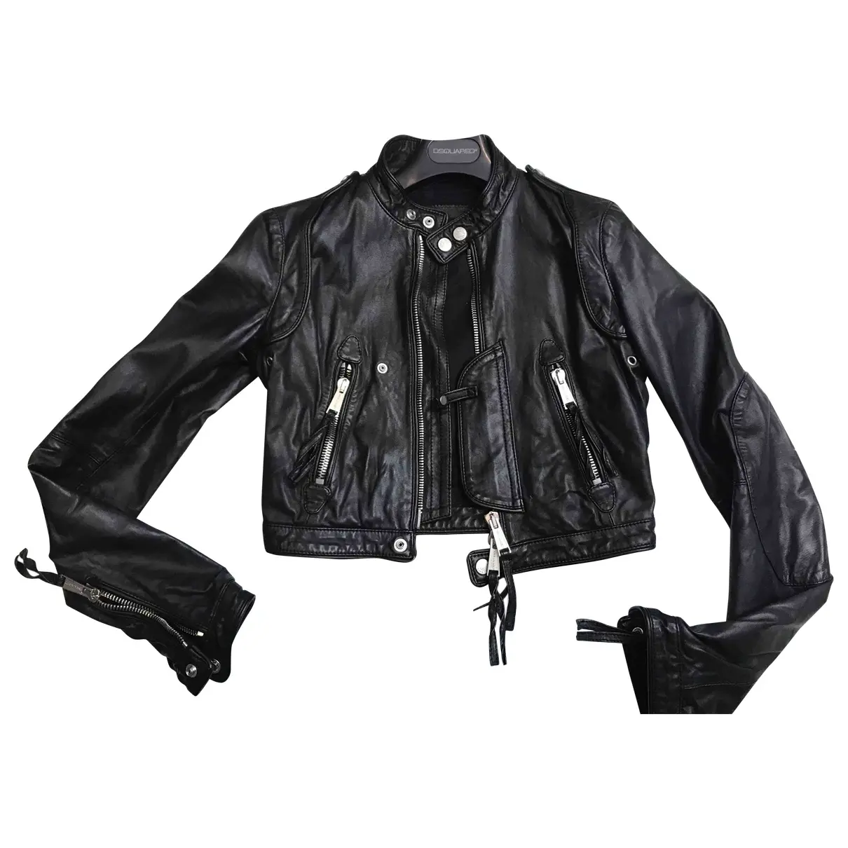 Leather biker jacket Dsquared2