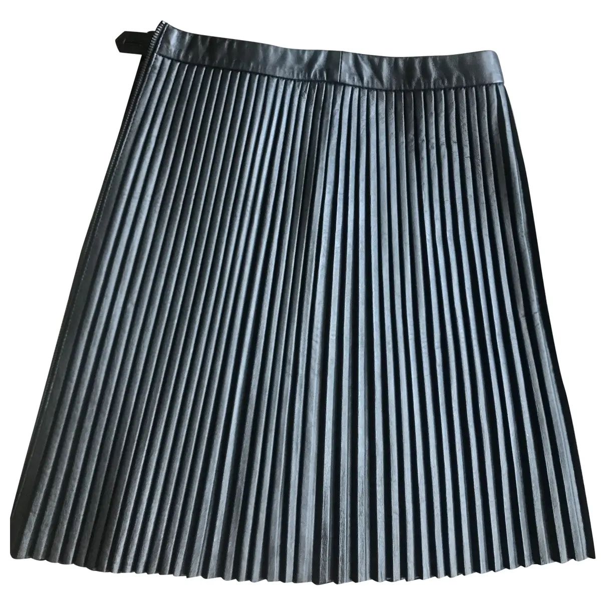 Leather mid-length skirt Eleven Paris