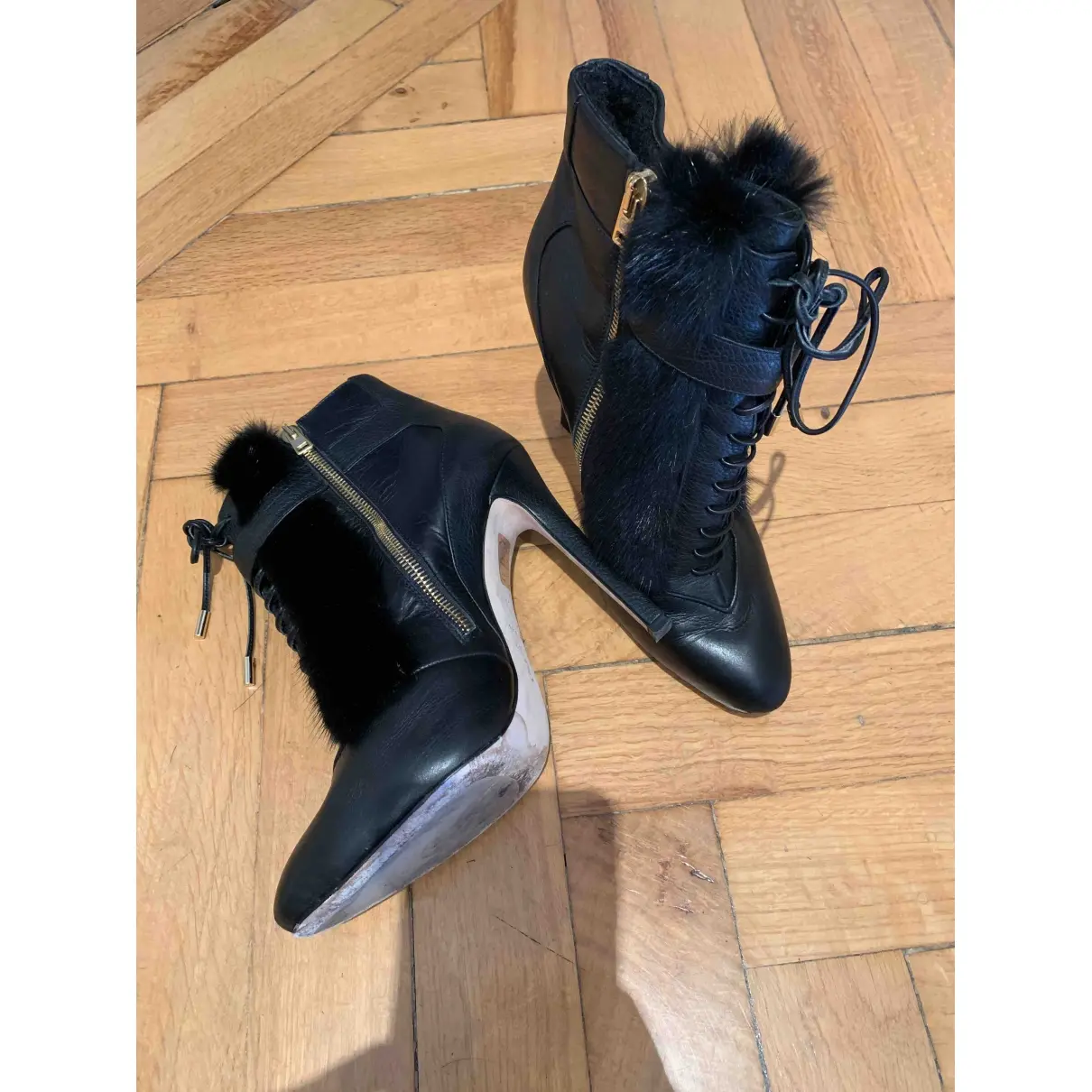 Elie Saab Leather lace up boots for sale