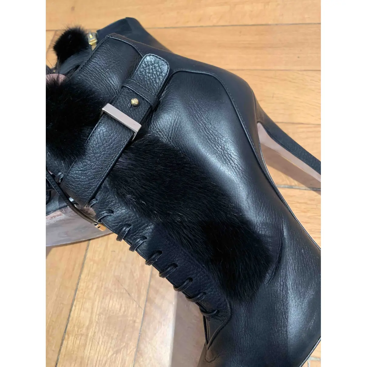 Buy Elie Saab Leather lace up boots online