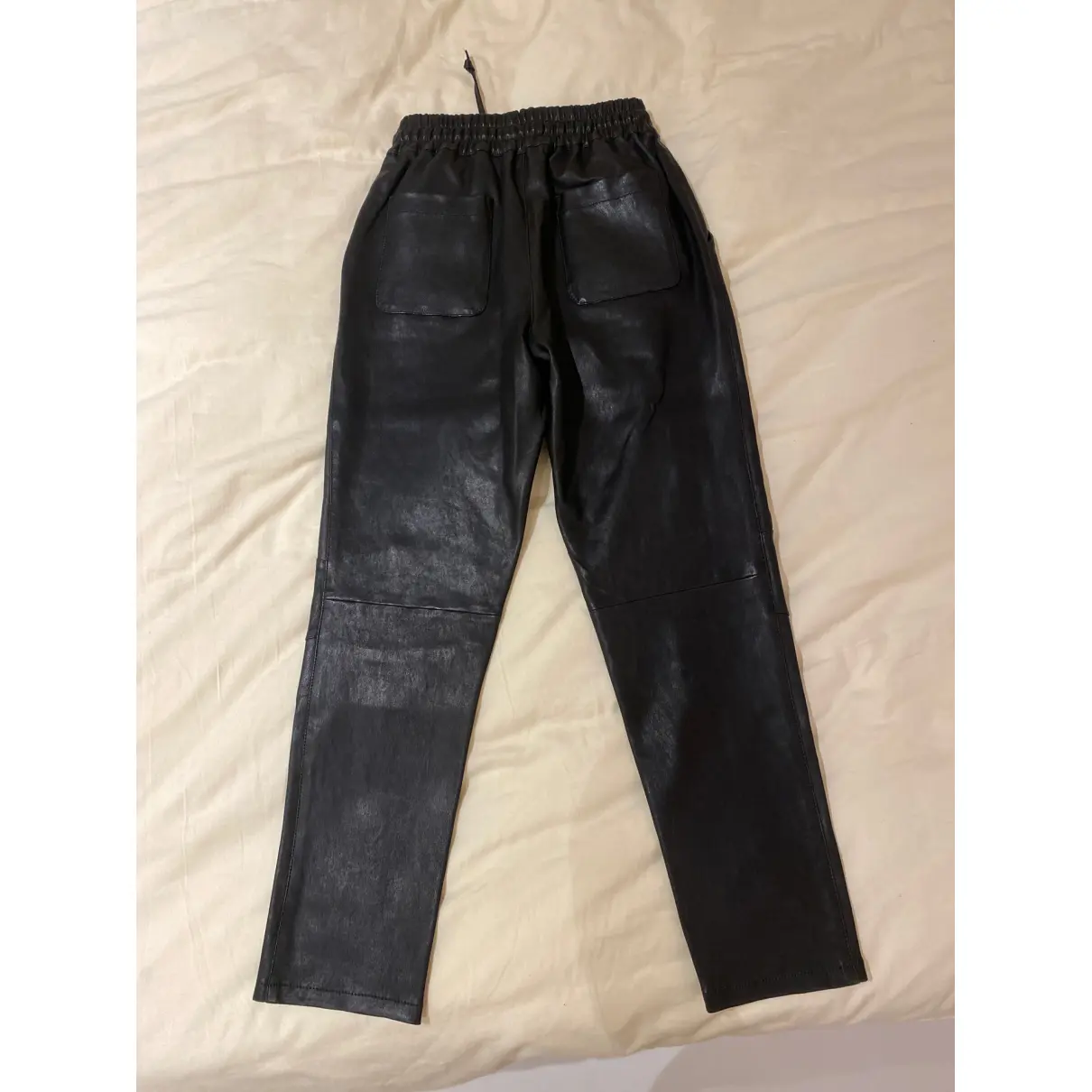 Buy Emporio Armani Leather trousers online