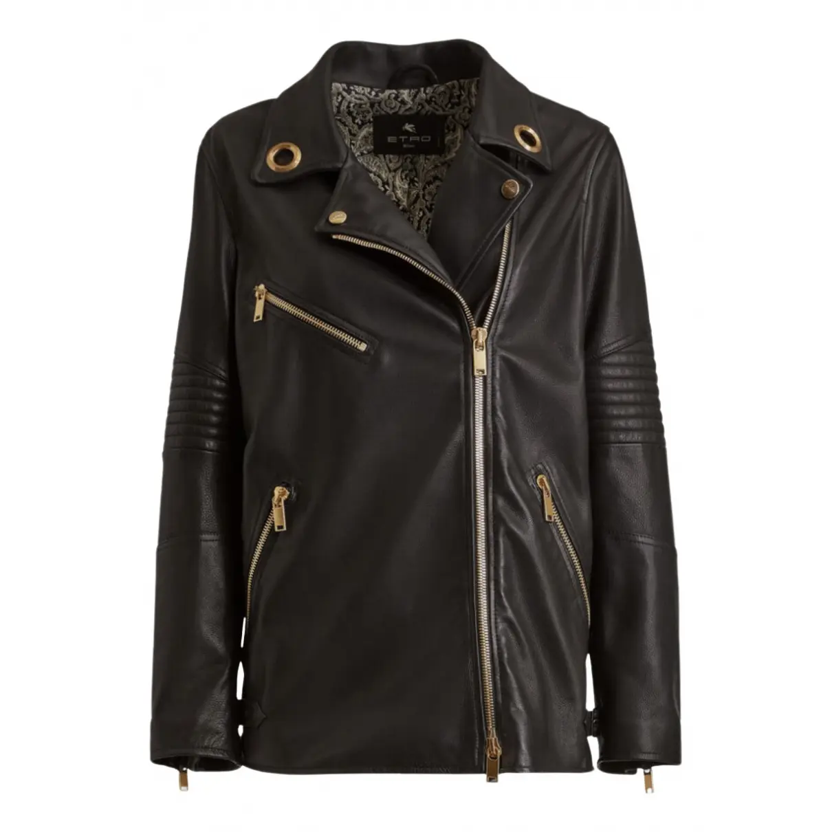 Leather biker jacket Etro