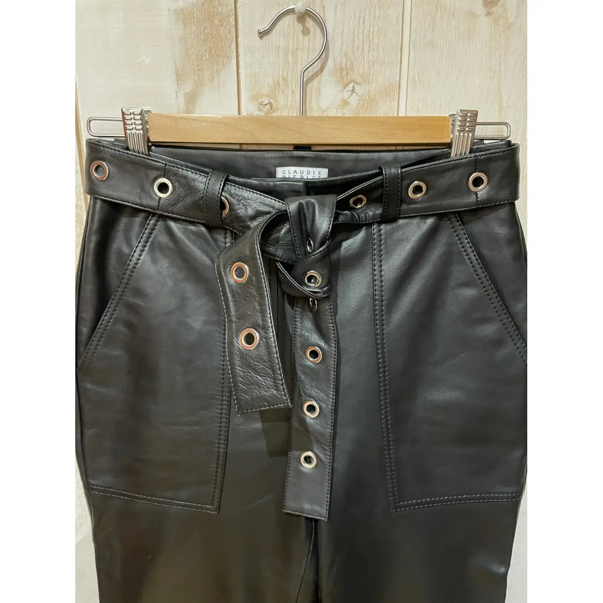 Buy Claudie Pierlot Fall Winter 2019 leather straight pants online