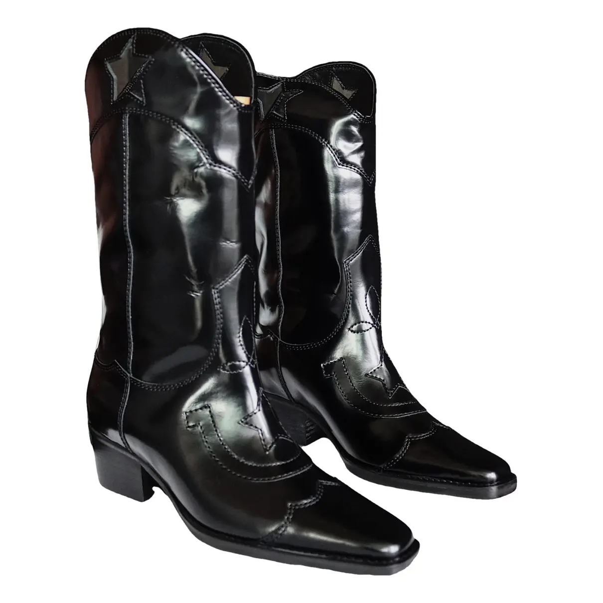 Fall Winter 2019 leather cowboy boots Ganni