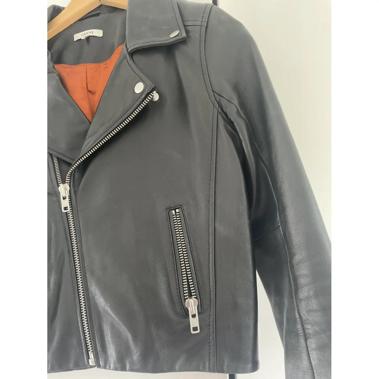 Buy Ganni Fall Winter 2019 leather jacket online