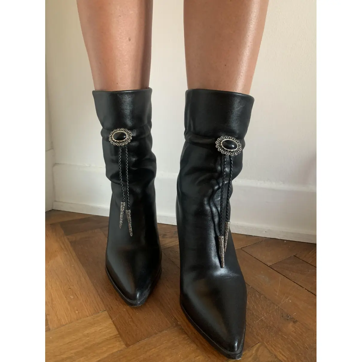 Buy The Kooples Fall Winter 2019 leather western boots online