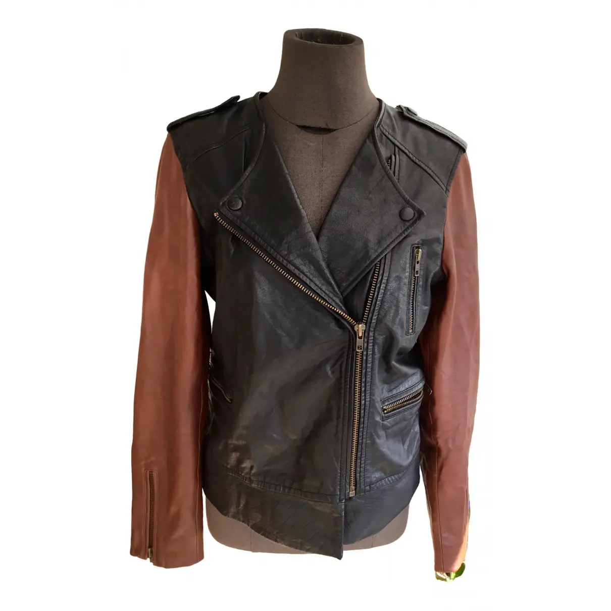 Fall Winter 2020 leather biker jacket Claudie Pierlot