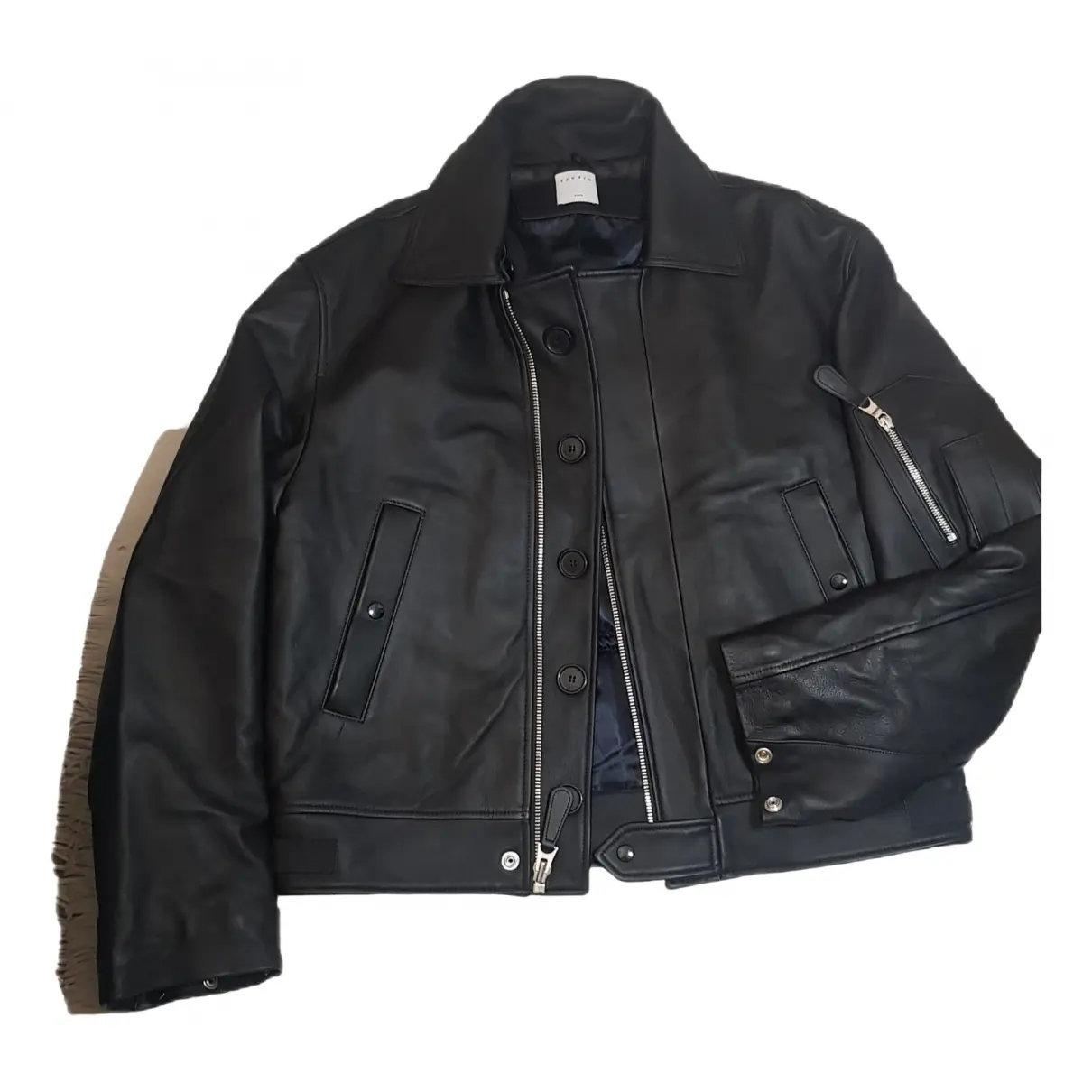 Fall Winter 2020 leather biker jacket Sandro