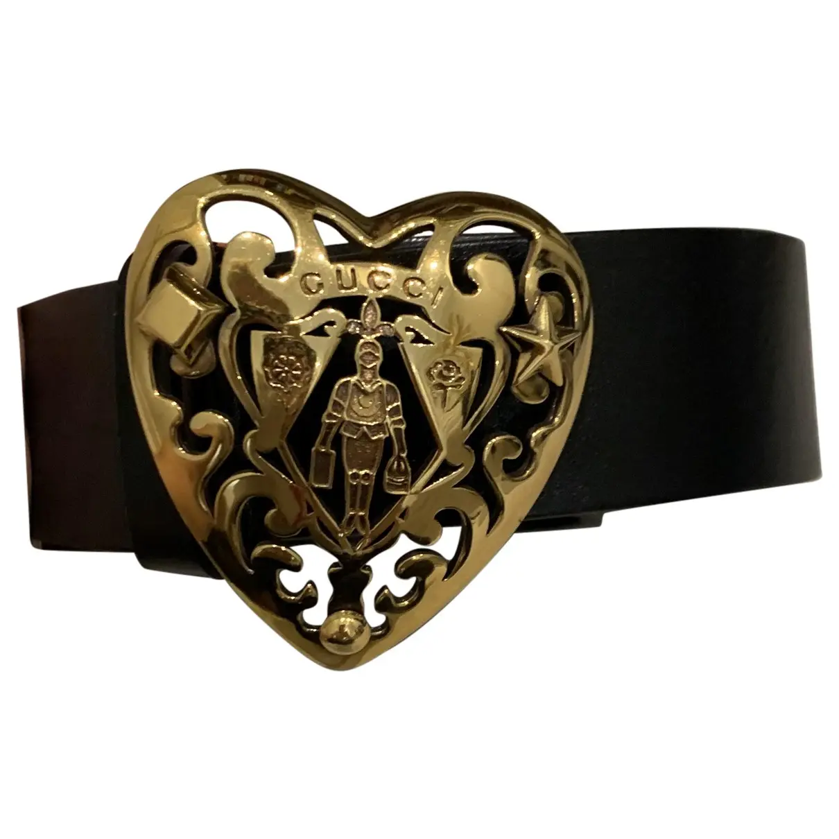 Feline Buckle leather belt Gucci