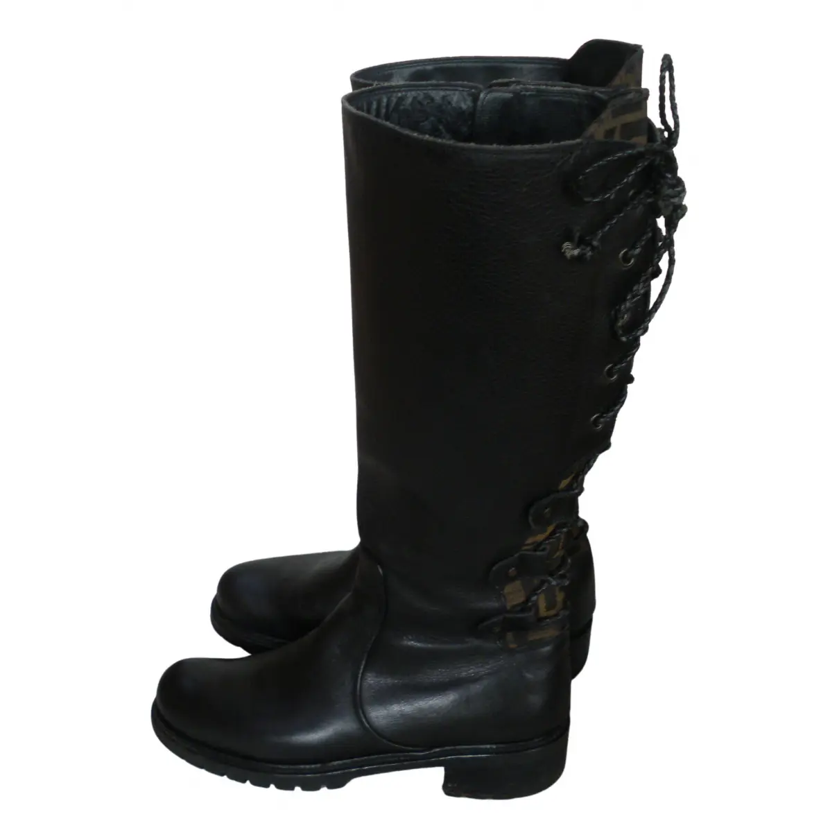 Leather boots Fendi - Vintage