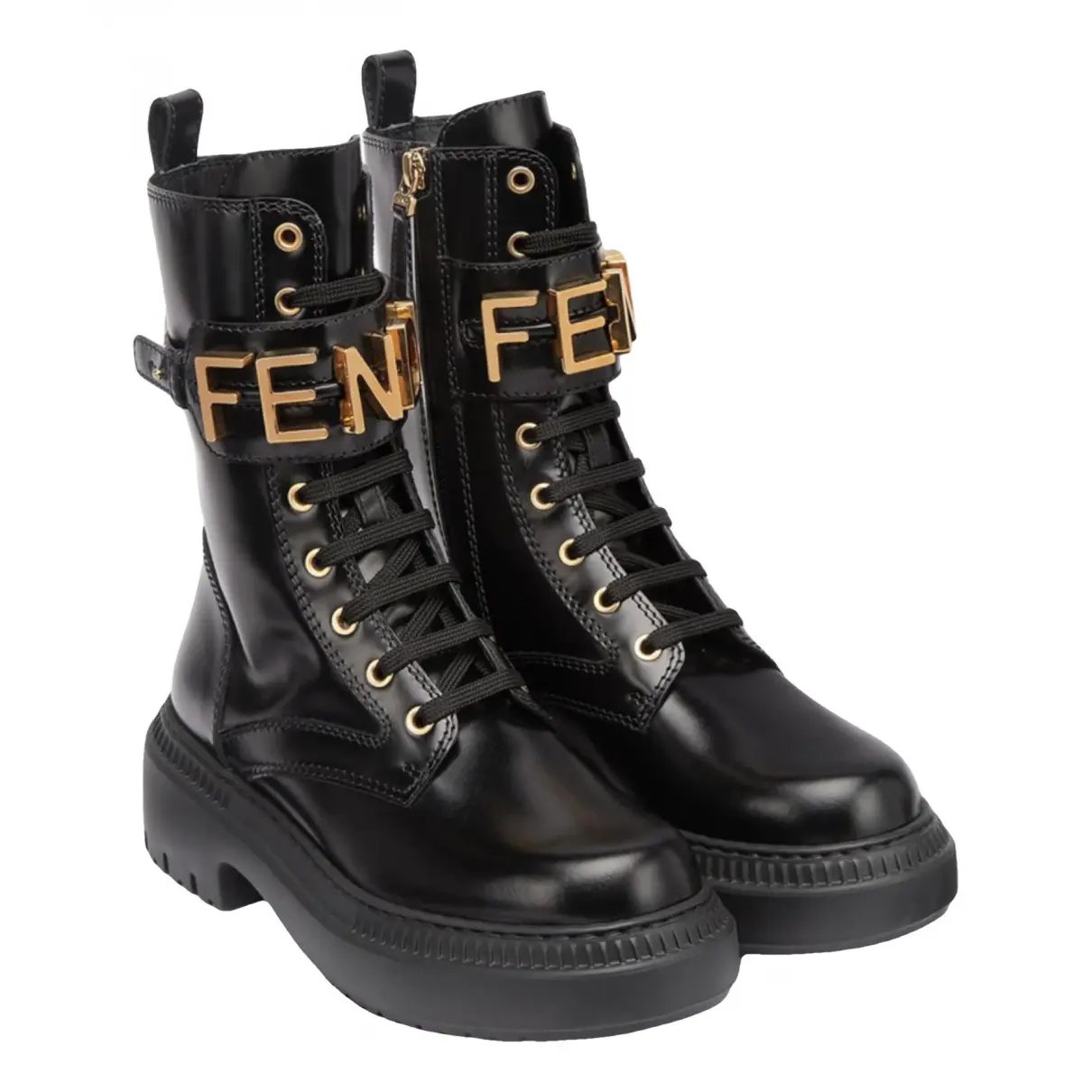 Leather biker boots Fendi