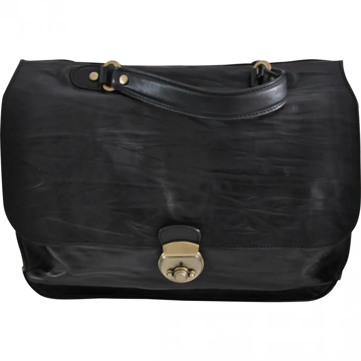 Black Leather Handbag Malababa