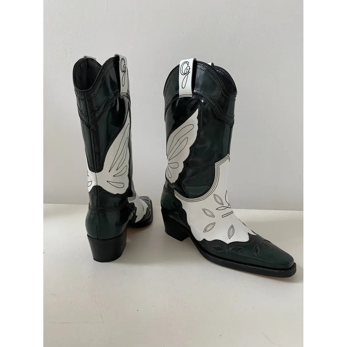 Buy Ganni Leather cowboy boots online