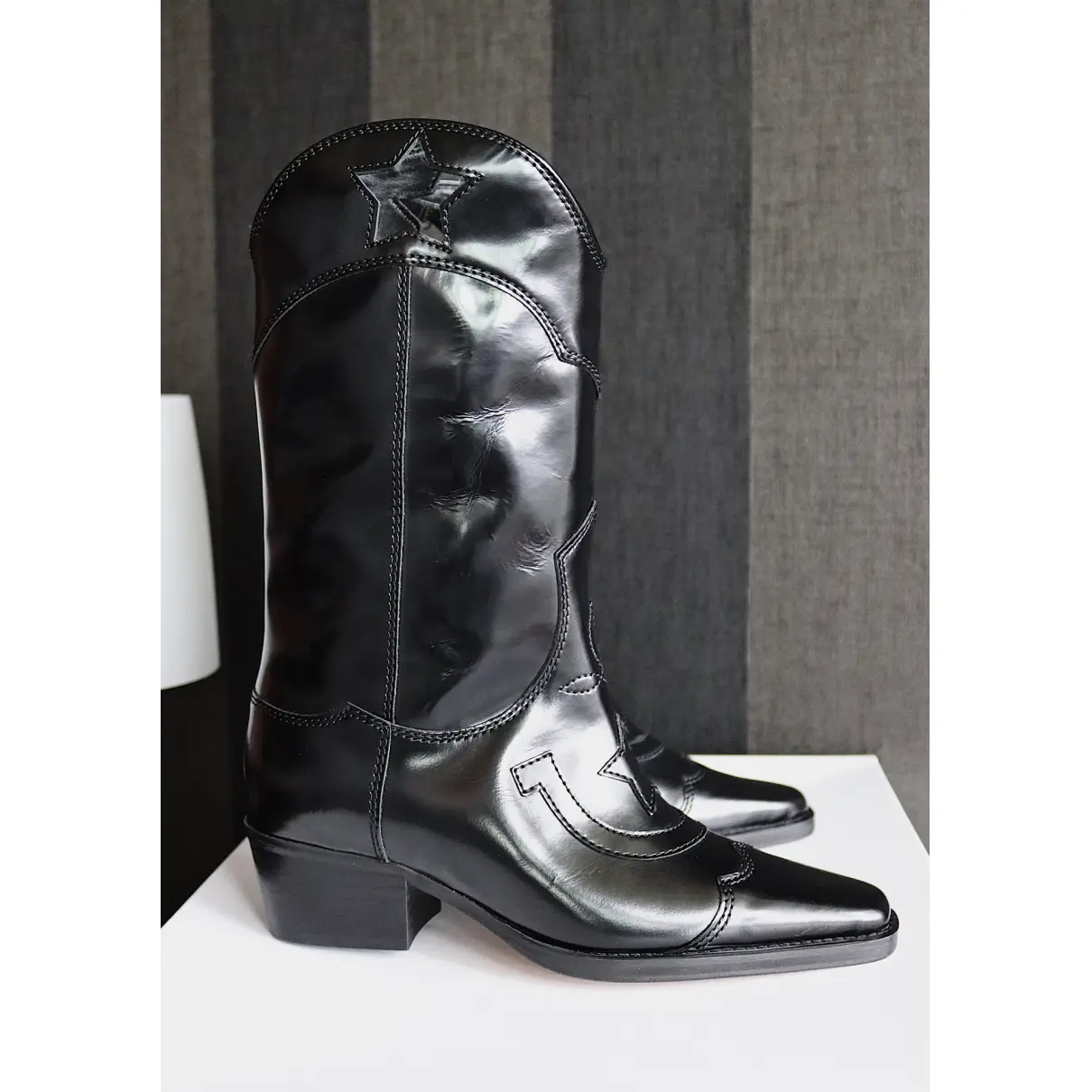 Buy Ganni Leather cowboy boots online