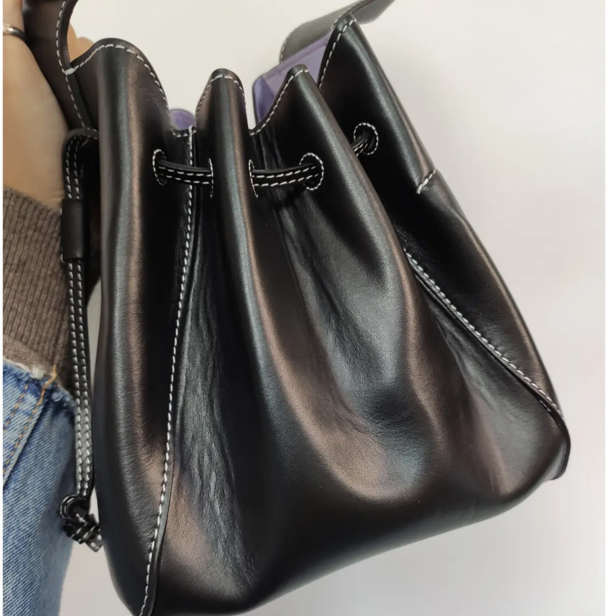 Leather handbag Ganni