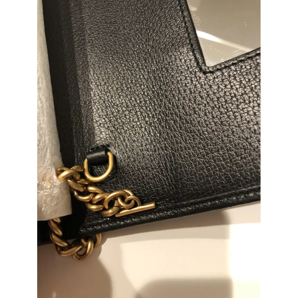 Buy Gucci GG Marmont Chain Wallet Strass leather crossbody bag online