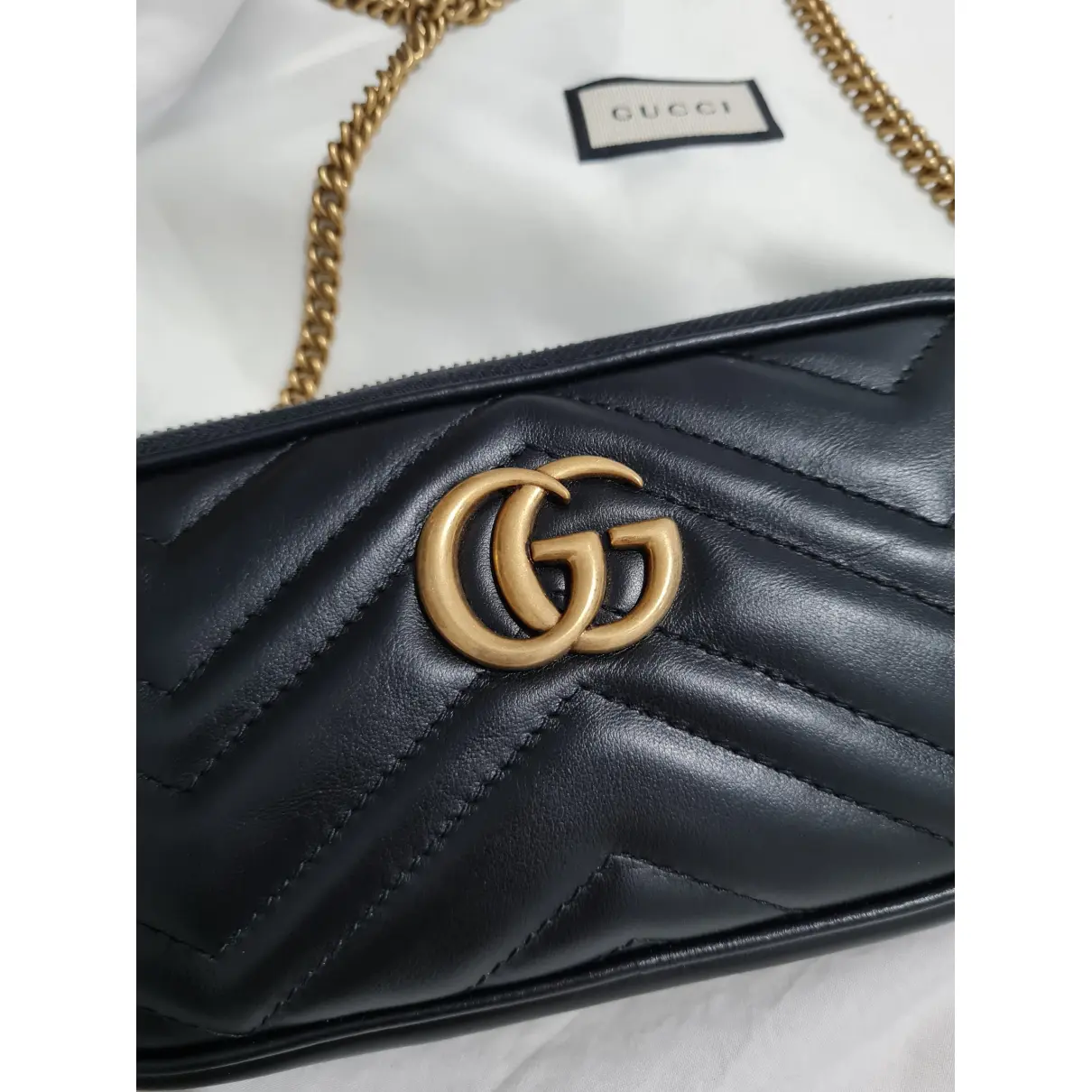 GG Marmont Triple zip leather crossbody bag Gucci