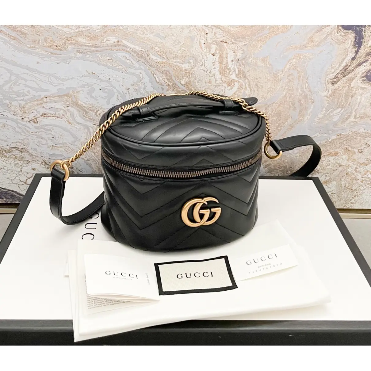 GG Running leather backpack Gucci