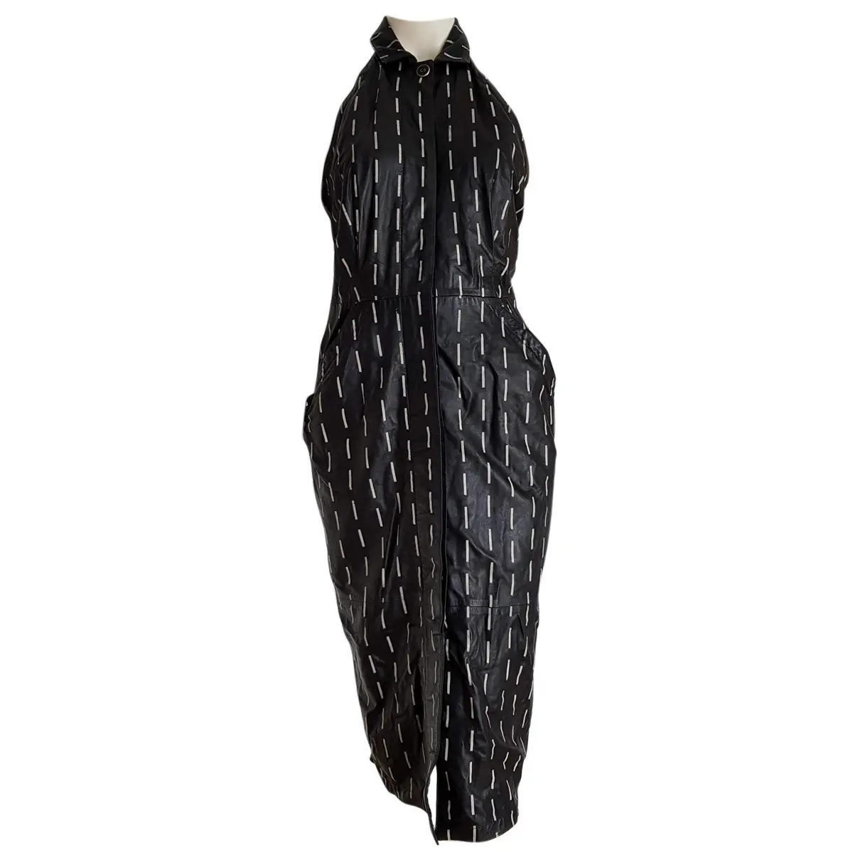 Leather mid-length dress Gianni Versace - Vintage