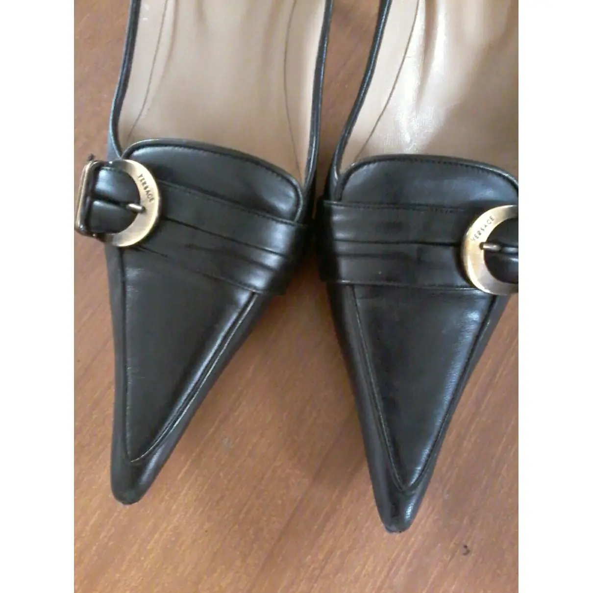 Leather heels Gianni Versace - Vintage