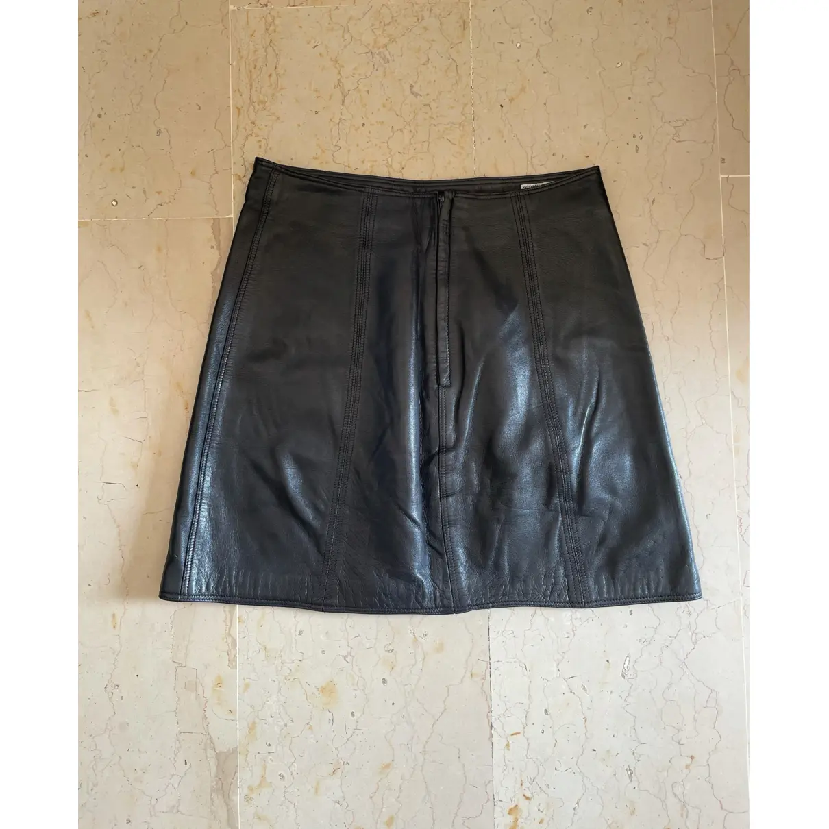 Buy Gianni Versace Leather mini skirt online