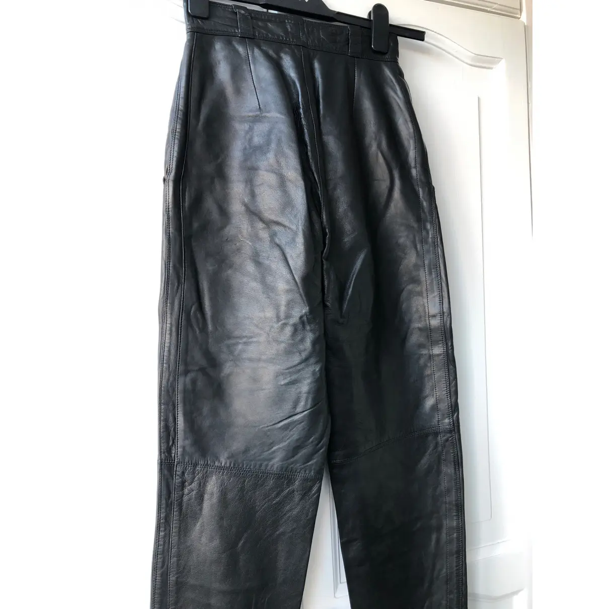 Leather slim pants Gianni Versace - Vintage