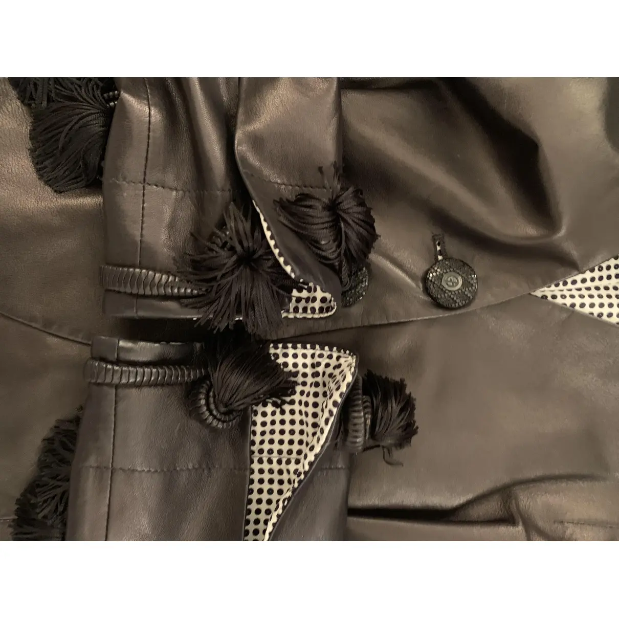 Leather biker jacket Giorgio Armani