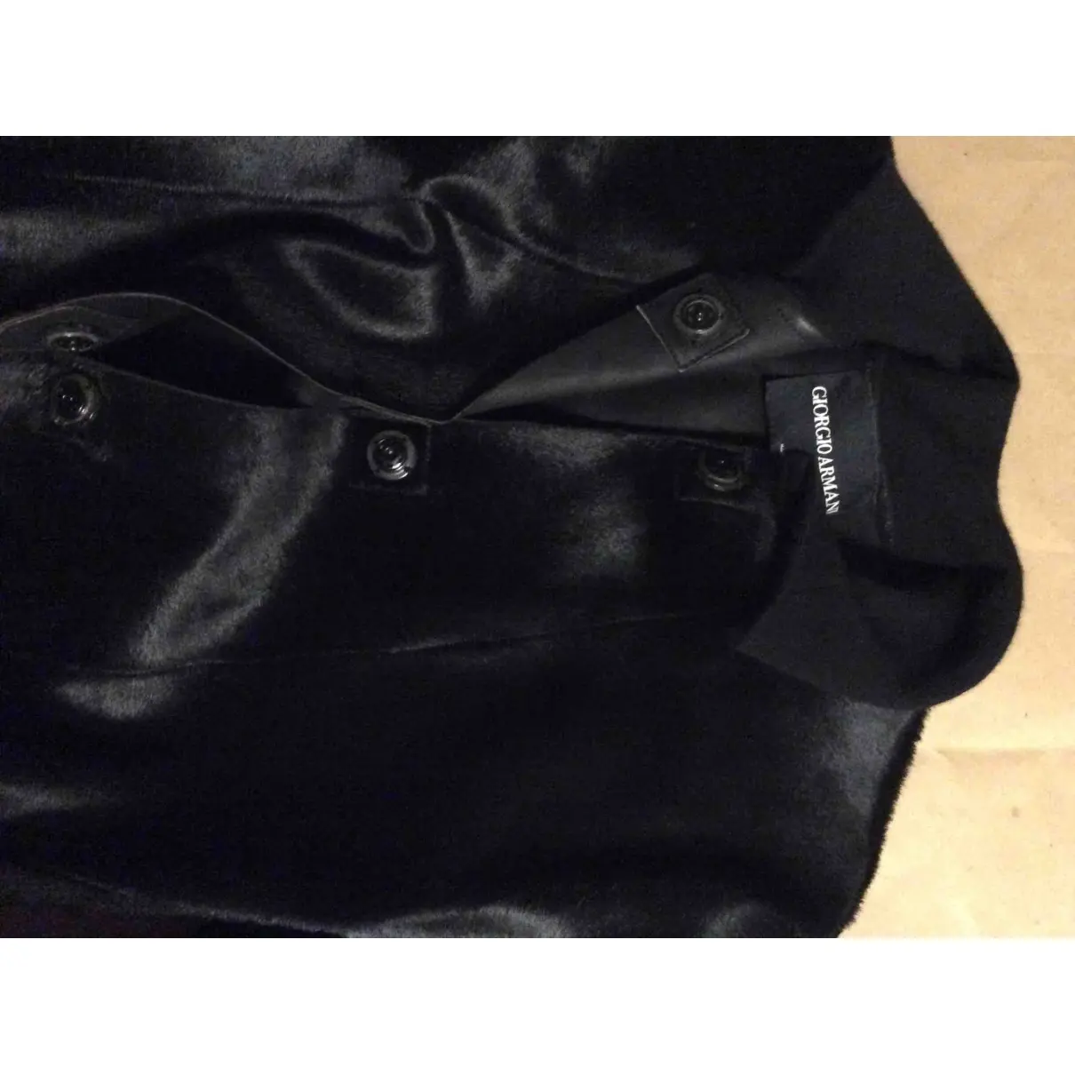 Leather blazer Giorgio Armani