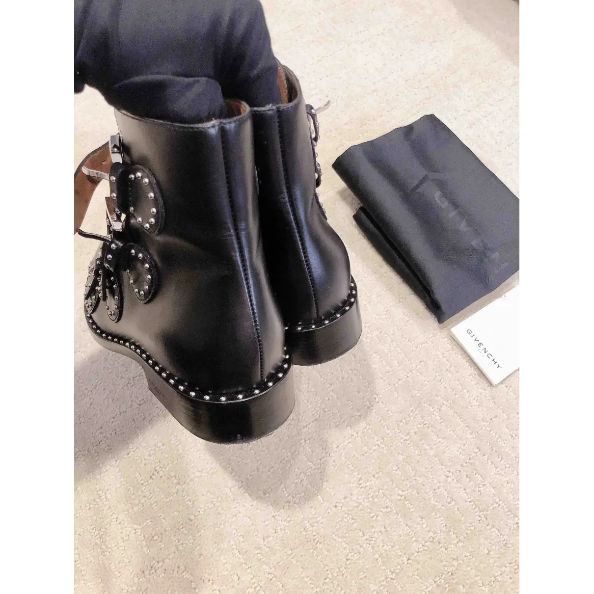 Leather buckled boots Givenchy