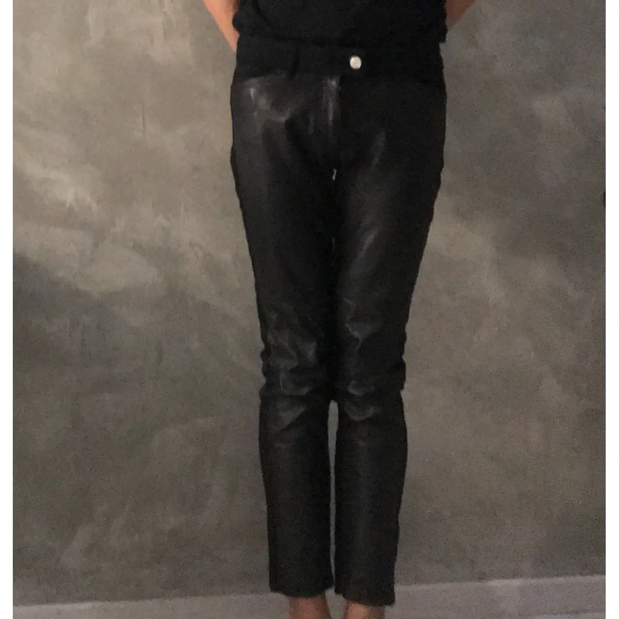 Leather straight pants Golden Goose