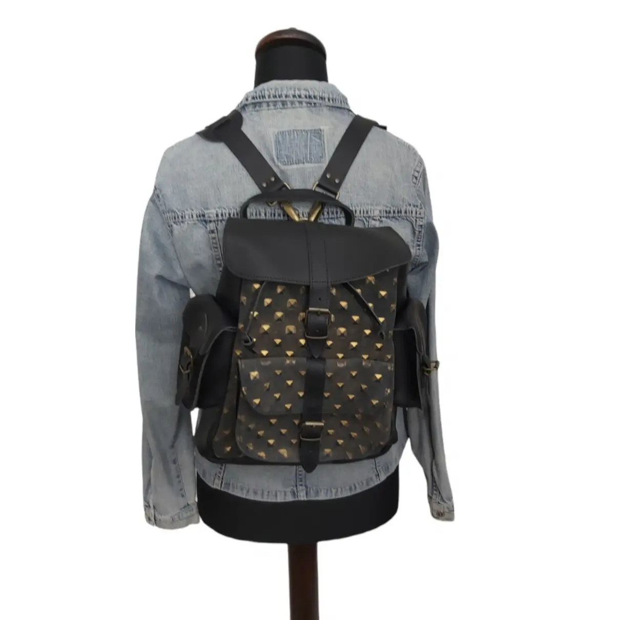 Leather backpack Grafea