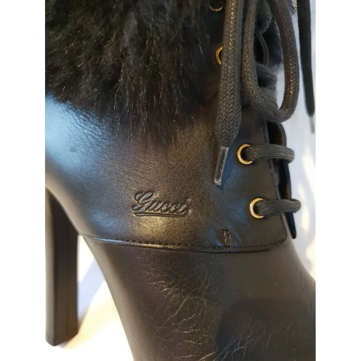 Leather lace up boots Gucci