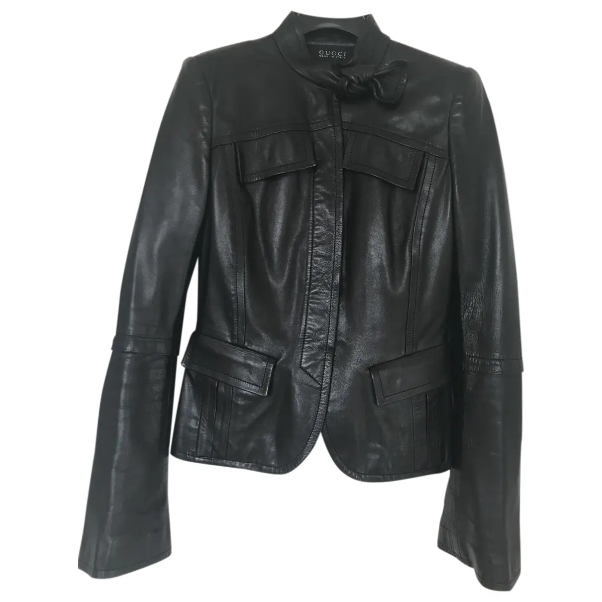 Leather biker jacket Gucci - Vintage