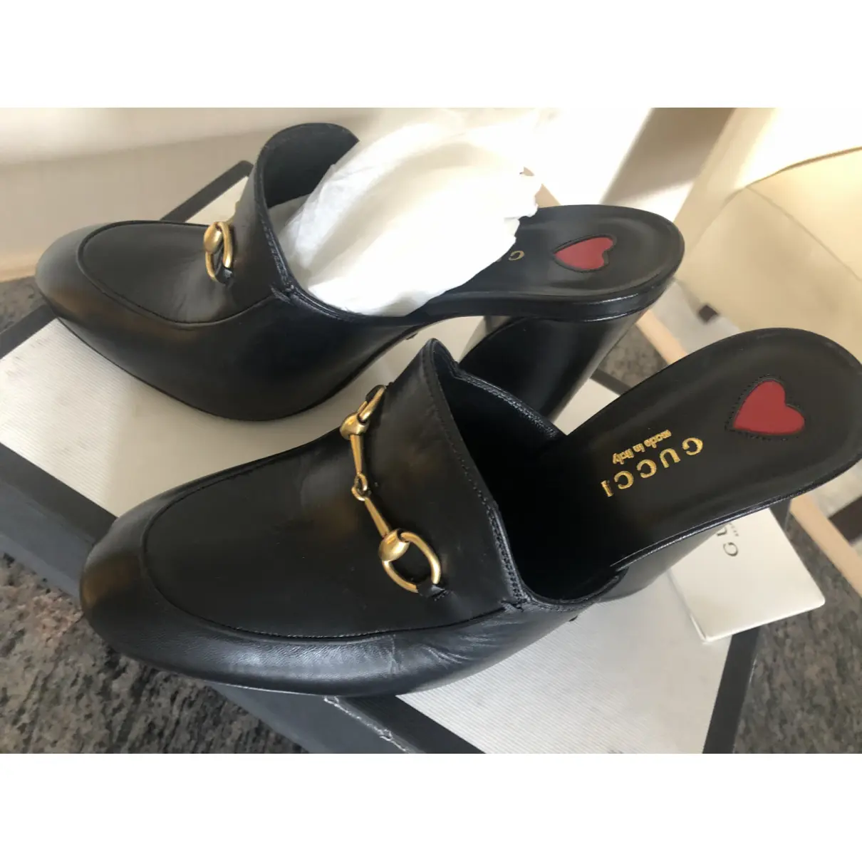 Leather mules Gucci