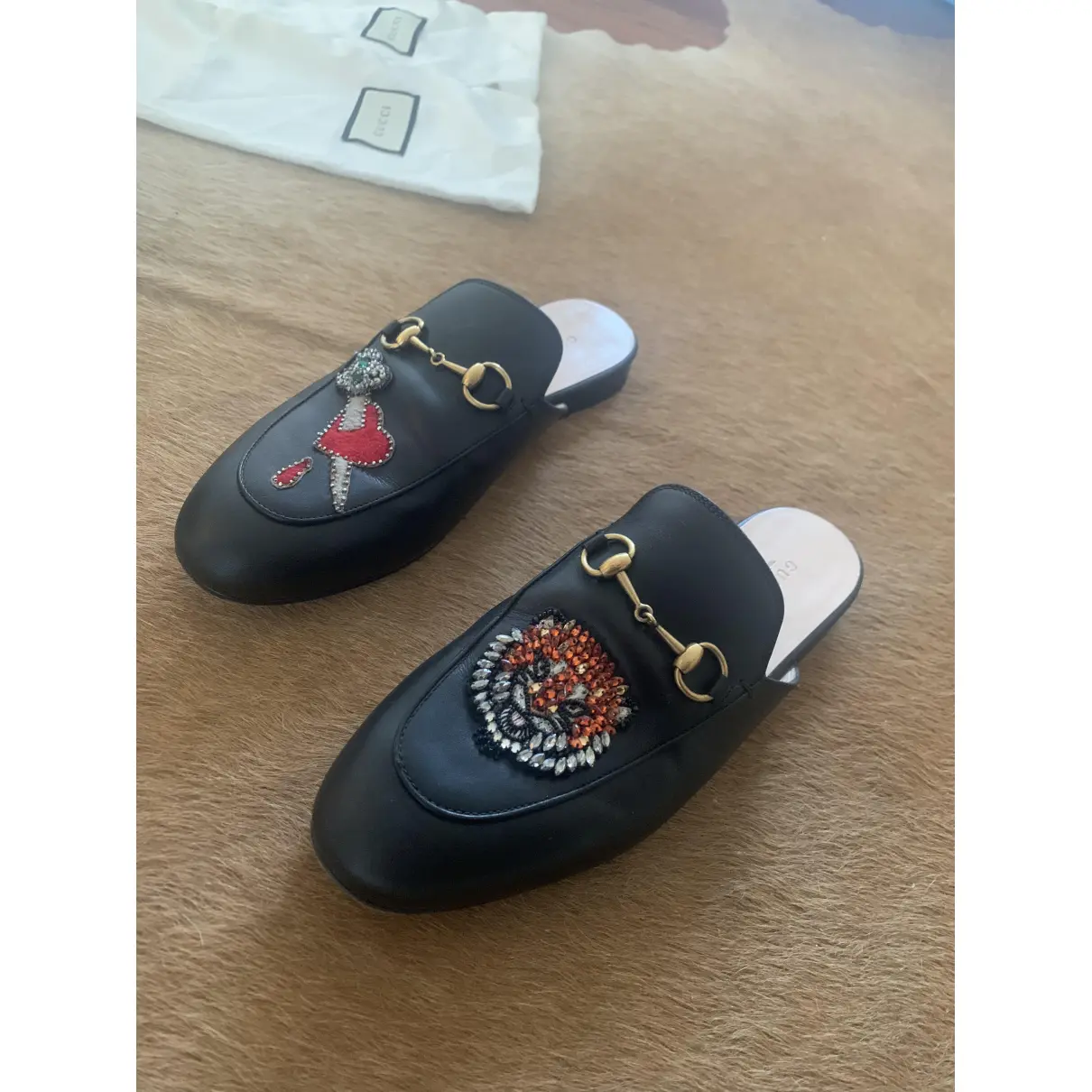 Buy Gucci Leather mules online