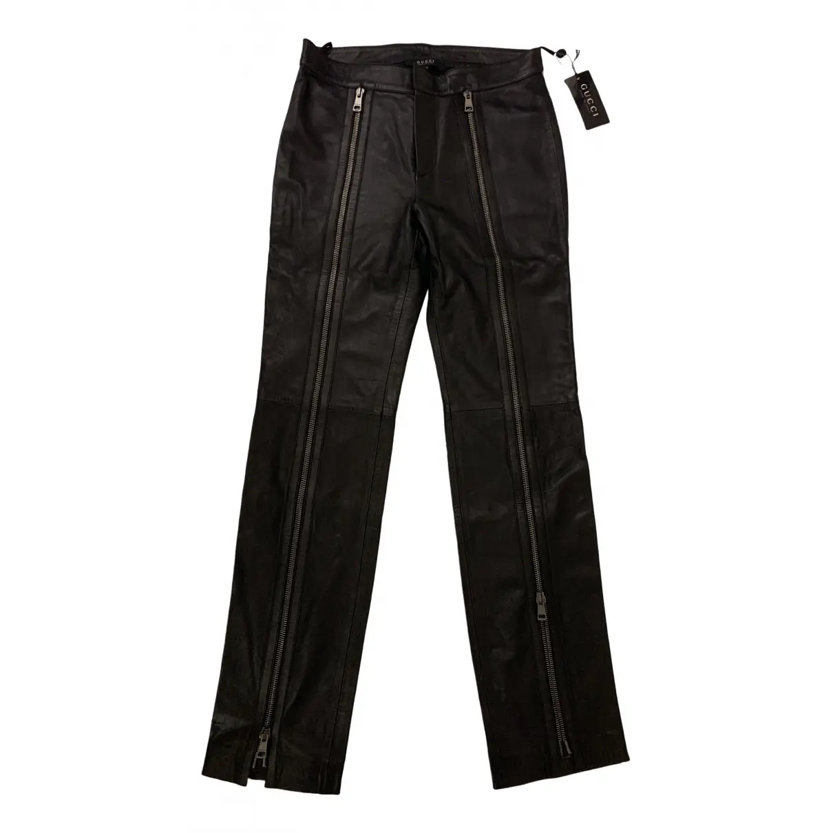 Leather straight pants Gucci