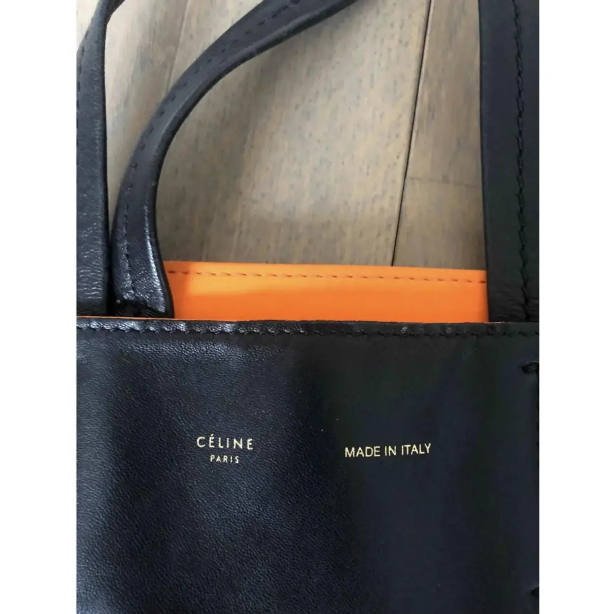 Gusset leather travel bag Celine