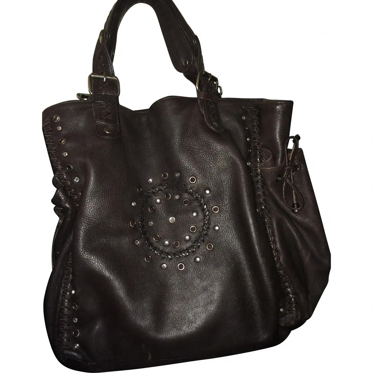 Black Leather Handbag 24h Gerard Darel