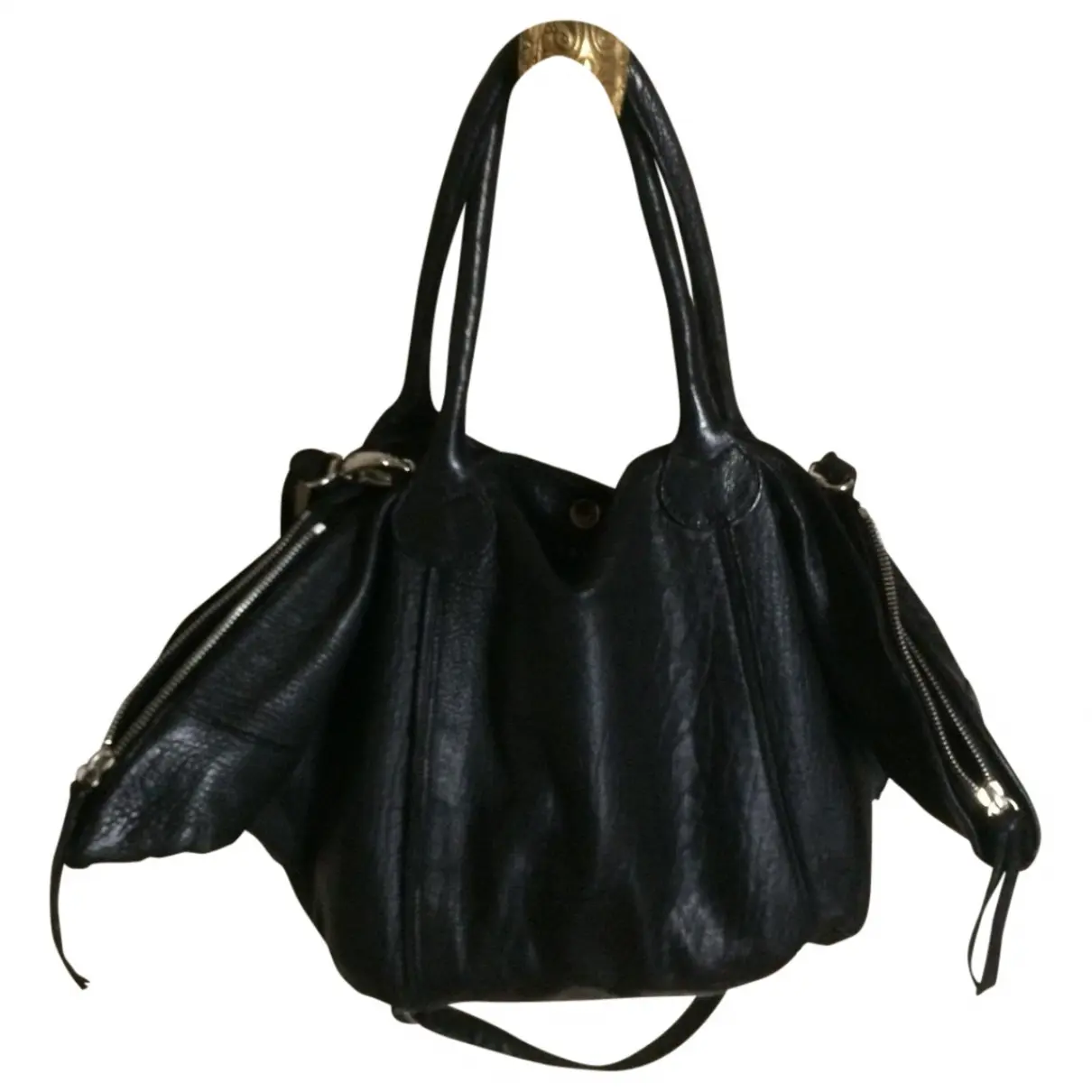 Black Leather Handbag Aridza Bross